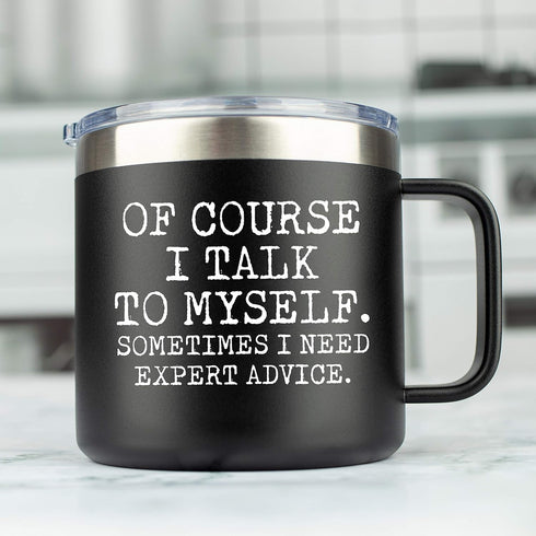 JENVIO Funny Travel Mugs for Fathers Day, Laser Etched Stainless Steel Coffee Mug Tumbler, Unique Gift