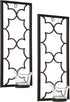 Set 11" Setting. O3 Hosley's of Two, High Iron Tea Light LED Candle Wall Sconces, Black. Hand Made by Artisans. Ideal