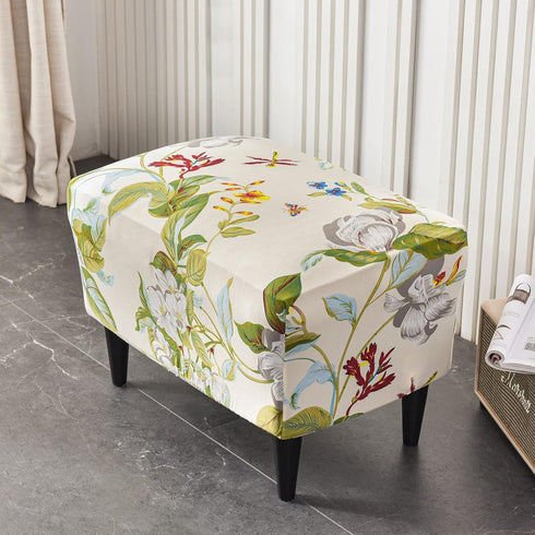 Cover,34 Stretch Ottoman Cover Ottoman Cover Slipcovers Rectangle Footstool Cover Printed Footstool Cover Ottoman