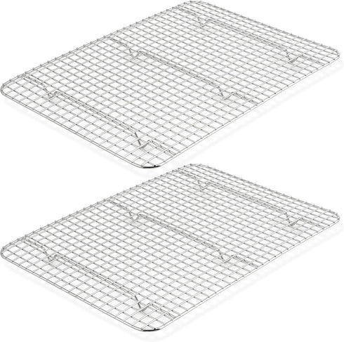 TeamFar Set of 2 Stainless Steel Cooling Racks, 16.5’’ x 11.5’’ Baking Racks for Oven Cooking, Fits Half Sheet Pan