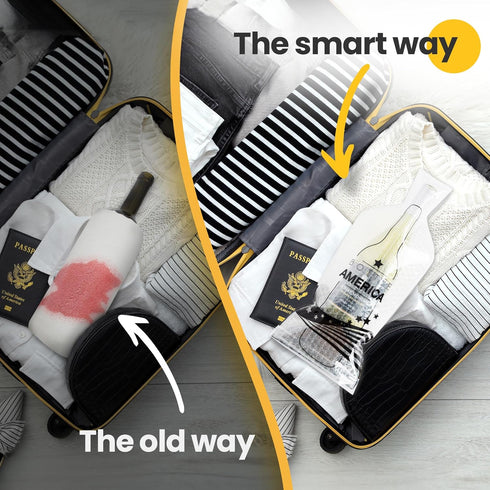 Bottle America Triple-Layer Reusable Wine Travel Protector Sleeves for Glass Bottles, 3 Pack with Bubble Wraps