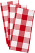 DII Buffalo Check Kitchen Collection, Classic Farmhouse Dishtowel Set, 20x30, Red & White, 3 Piece