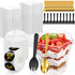 SEIION 310 Pcs 3oz Mini Dessert Cups with Lids, Spoons & Bonus Forks