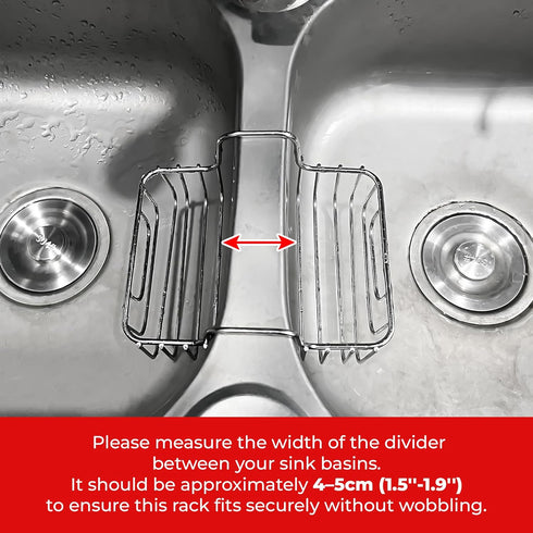 BuleVina 2.2 inch, Stainless Steel Sponge Holder for Kitchen Sink - Never Rust Hanging Saddle Double for Soap Kitchen