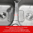 BuleVina 2.2 inch, Stainless Steel Sponge Holder for Kitchen Sink - Never Rust Hanging Saddle Double for Soap Kitchen
