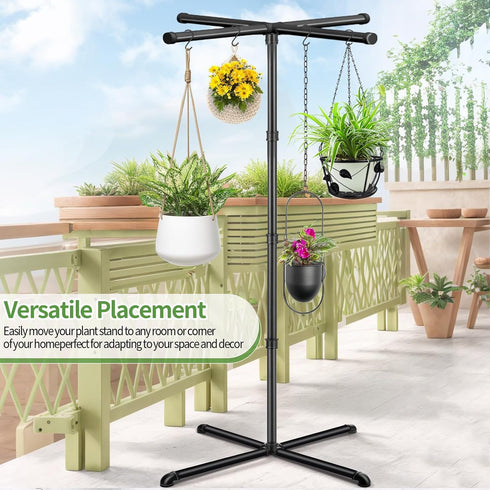 59" 8 Plant Hanger Indoor, Tall Hanging Plant Stand Heavy Duty Metal Indoor Plant Hanger Stand Hanging Plant Holder