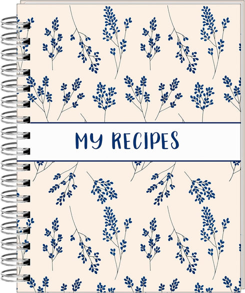 Recipe Notebook 7" x 9", Hardcover with 200 Template Pages, 8 Movable Dividers, 24 Category Stickers