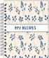 Recipe Notebook 7" x 9", Hardcover with 200 Template Pages, 8 Movable Dividers, 24 Category Stickers