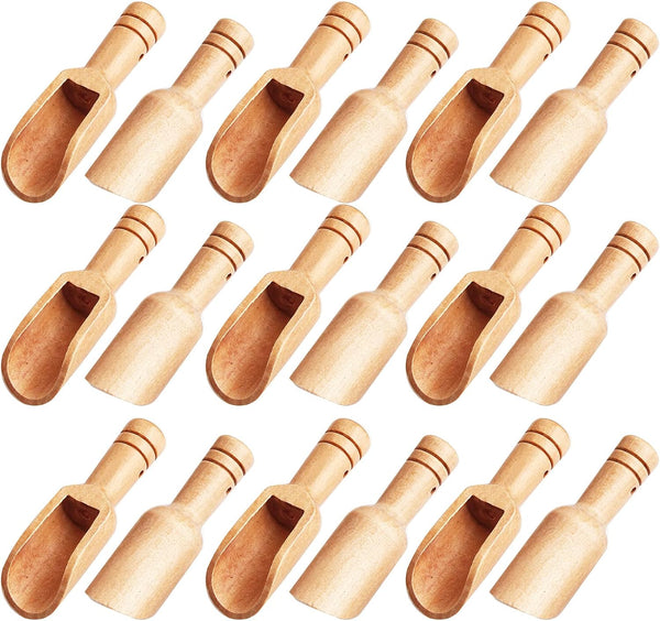 Arroyner 30 PCS Mini Wooden Spoon Set, Mini Bamboo Spoons for Bath Salts, Spices, Cooking