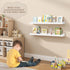 32 Inch Set 2, Fun Memories White Floating Shelf, Scalloped Picture Ledge for Nursery, of Wall Mounted Book Shelves