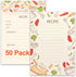 Toplive 50 Pack Recipe Cards: 4x6 Double Sided Kitchen Cards, Thick Cardstock for Bridal Showers and Housewarming Gifts