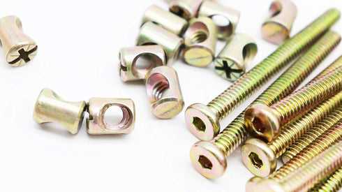 cSeao 18-Set M6x40mm/ 50mm/ 60mm/ 70mm/ 80mm Crib Screws Hardware Replacement Kit, Hex Drive Socket Cap Screws Barrel
