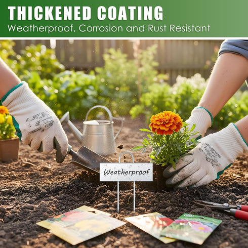 50 3.5'' 1.25'' 6'' Landhoow Pcs Large Garden Plant Markers Metal Plant Labels Sign x with Stake Weatherproof