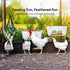 Chewoof 4 Pack 4.5 Chicken Feeders, Quart Goat Hanging Fence Feeders, with Hooks, Screws, & Chicken Coop Treat Bag
