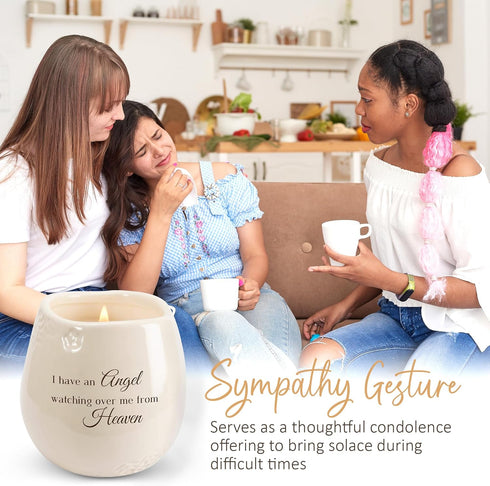 Pavilion Light Your Way Memorial Ceramic Vessel, 100% Soy Wax Candle, 8 oz, White