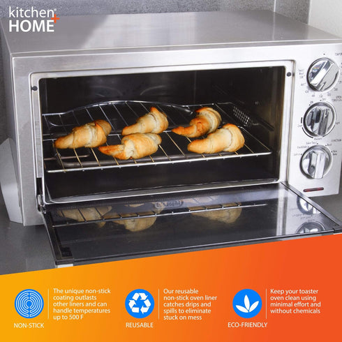 Kitchen + Home Heavy Duty Toaster Oven Liner - 100% PFOA & BPA Free, Non-stick Reusable