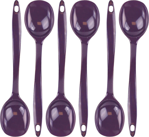 Reston Lloyd Cooking Spoon, Serving, Basting, Mixing, Heat Resistant, BPA Free Melamine, Set of 6, Plum
