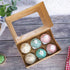 ONE MORE Cupcake Boxes with Inserts, 6 Holders, 9.5x6.3x3inch Large Brown Kraft Bakery Boxes with Window, Pack of 15