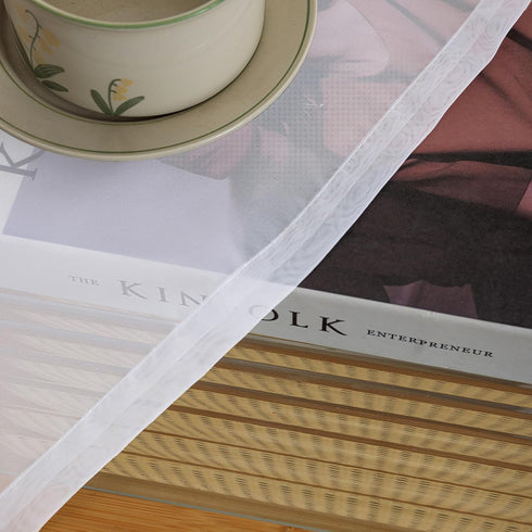 Sheer White Curtains - 63 Inch Length 2 Panels Set, Rod Pocket Voile Fimly Sheer Drapes for Living Room/Bedroom