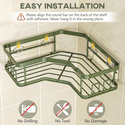 3 Pack 40 LB MAXIFFE X-Large Corner Shower Caddy with Soap Holder, Large Capacity Easy Install No Drilling Stainless