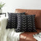 Set of 2 Black Pillow Covers 18 x 18 inches, Boho Aztec Polyester Blend Decorative Throw Pillow Covers