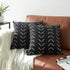 Set of 2 Black Pillow Covers 18 x 18 inches, Boho Aztec Polyester Blend Decorative Throw Pillow Covers