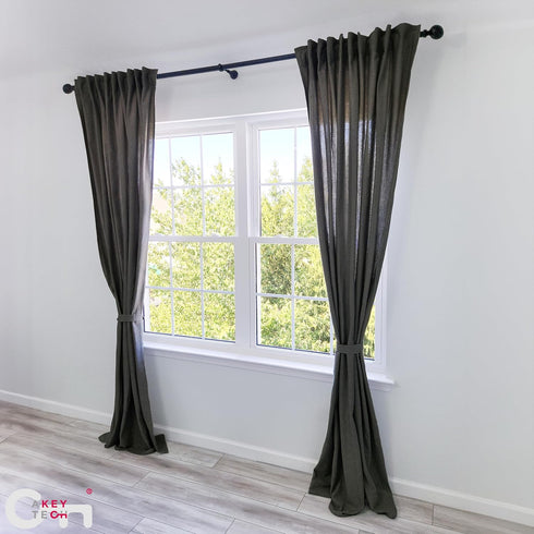 Heavy Duty Curtain Rod Brackets for Wall, 6 inch Extra Long Holder for Heavy Curtains, for 3/4 to 1 inch Rods, Set of