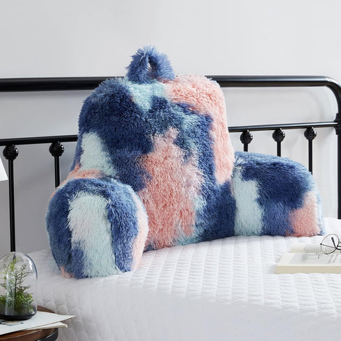 J&L Jillche Bed Fluffy Fur Reading Pillow for Adults & Kids Unisize, College