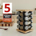 16 5-Year Countertop Orii Jar Rotating Bamboo Spice Rack with Spices Included & Spice Refill Program Compact Spice Rack