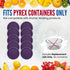 Replacement Lid for Pyrex 6" Storage Plastic Cover, 4 Cup Bowl 7201-PC Purple (10-Pack)