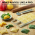 Set 8 1.85" Ravioli Maker Press, Ravioli Press Mold - Squares Ravioli Stamp Maker Cutter with Wood Rolling Pin