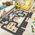 Jngred (90150cm/36x60in) Kids Car Rug Playmat with Non-Slip Rubber BackingCar City Life Road CarpetChild Car Traffic