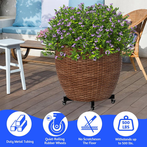 21" 30" 4 500 Lbs, Plant Caddy With Wheels, to Heavy Duty Rolling Plant Dolly, Metal Plant Stand With Lockable Caster