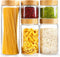 AISIPRIN Airtight Glass Jar with Lid - Glass Storage Containers with Screw On Bamboo Lids, 5Pcs Set