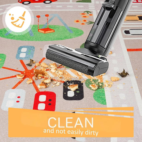 Jngred Mat(80120cm/3247in) Kids Car Rug Playmat with Non-Slip Rubber BackingCar City Life Road CarpetChild Car Traffic