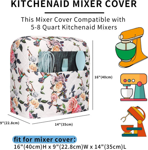 KitchenAid Mixer Cover with Pockets for 5-8 Quart KitchenAid Mixers