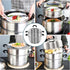MANO Steamer Pot for Cooking, 11.8 Inch 2-Tier Stainless Steel Steaming Pot with Lid for Vegetables, Dumplings
