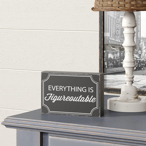 Barnyard Designs Wooden Box Sign, Motivational Desk Decor for Women, Inspirational Bathroom Shelf Decoration