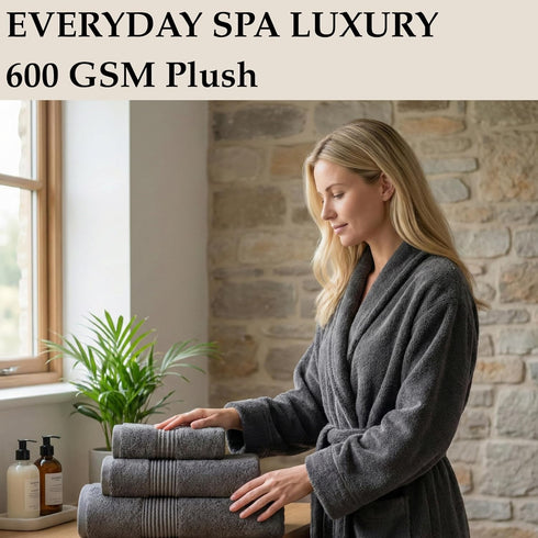 HARBOUR Loom 3-Piece Set 600 100% Boulevard Series Mix Size Luxury Bathroom Towel - Includes Bath Towel, Hand Towel