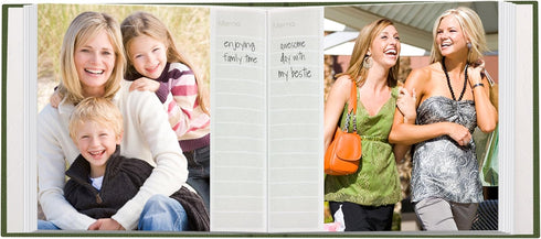 Pioneer Fabric Frame Cover Photo Album, Herbal Green, 100 Pocket