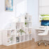 VECELO 3-Cube Small Bookshelf, Modern Bookcases with Shelves, Vertical or Horizontal Cubby Storage Organizer, Pearl