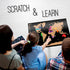 Scratch-Off World Map with US States, Track Travel Routes, Landmarks, Wonders - Laminated Large Poster (24"x36").