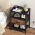 OLIXIS Nightstand with Charging Station, Bedside Tables with USB Ports and Fabric Drawer, Small Night Stand with Open