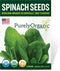 Purely Organic Products LLC Organic Spinach Seeds (Bloomsdale Long Standing) - Approx 300 Seeds - USDA