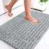 Arotive Chenille Bathroom Rug Mat, Extra Soft Thick Absorbent Shaggy Bath Mats for Bathroom, Light Grey