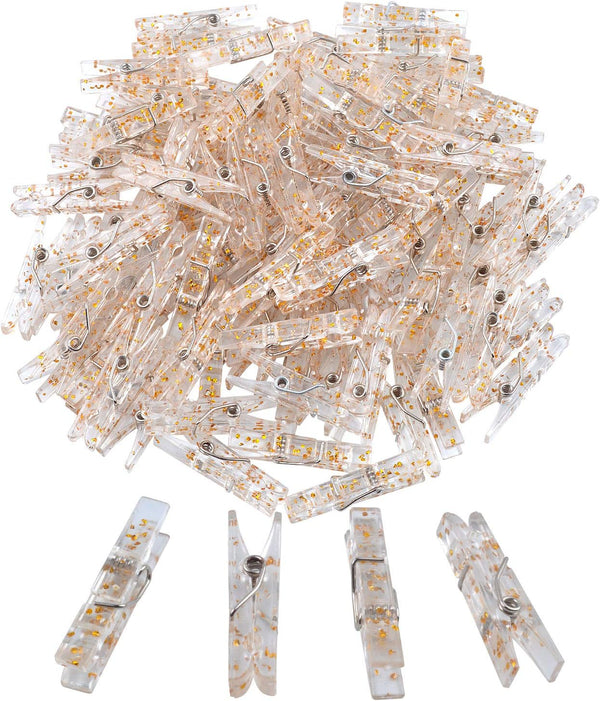 100 Pieces Clear Plastic Utility Paper Clips, Photo Paper Peg Pin, Clothes Line Clips, Craft Clips, 3.5 x 0.5cm x 0.7cm