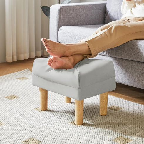 15.75" 11.42" W12.6" UHBD040G YMYNY Small Footstool Ottoman, Faux Leather Footrest with Sponge Padded Seat, Step Stool