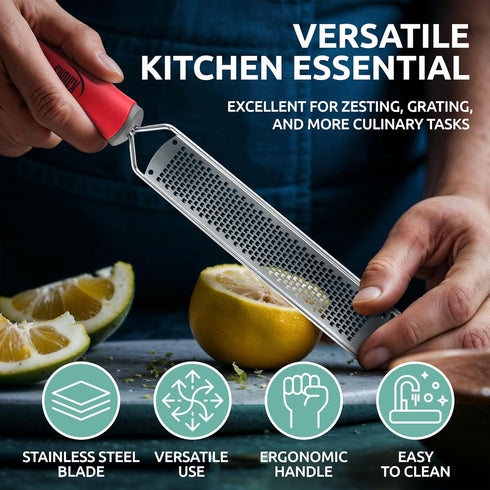 Lemon Zester & Parmesan Cheese Grater - Premium Citrus Grater with Bonus Cleaning Brush & Glove