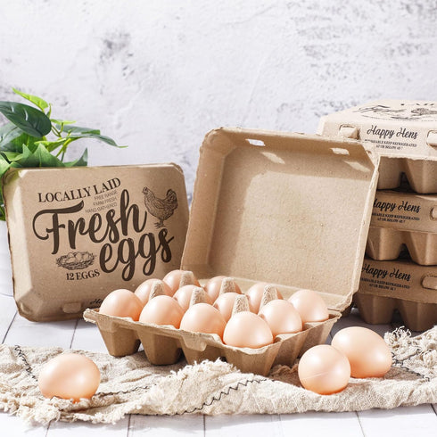 Zhanmai 50 12 Count Dozen 3 4 Pcs Natural Paper Pulp Egg Cartons Blank Bulk Vintage Classical x Style Square Chicken