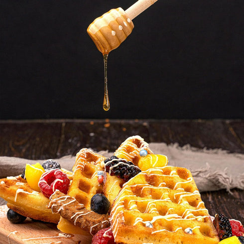 Ucheom 3Pcs Wooden Honey Dipper Sticks, Mini Honey Spoon for Honey Jar Dispense Mixing Stirrer